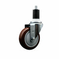 Service Caster 4'' SS Maroon Poly Wheel Swivel 1-1/2'' Expanding Stem Caster SCC-SSEX20S414-PPUB-MRN-112